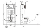 Комплект унитаза Abber Rechteck AC1201MB-AC0105-AC0120MB с сиденьем Микролифт и клавишей смыва цвет Черный матовый
