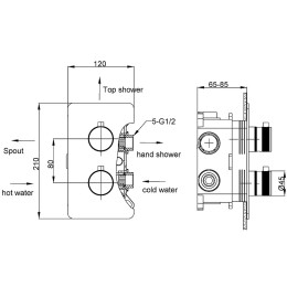 Смеситель для душа Boheme Cell 134-3-CR с термостатом